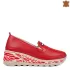 Червени дамски пролетни обувки на платформа 21532-4