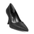 Официални дамски обувки в черно от ефектен сатен на ток 21534-1