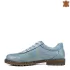 Ниски дамски ежедневни обувки от естествена кожа в синьо 21542-2
