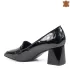 Ефектни дамски елегантни обувки от черен лак 21562-1