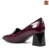 Ефектни дамски елегантни обувки в бордо лак 21562-3