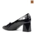 Черни дамски елегантни обувки със среден ток 21563-1