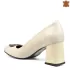 Бежови елегантни дамски обувки с красива брошка 21566-1