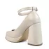 Дамски бежови елегантни обувки на висок ток с платформа 21568-2