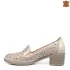 Ежедневни дамски пролетни обувки в бежово с ток 21581-1