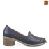 Ежедневни дамски пролетни обувки в синьо с ток 21581-2