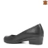 Черни дамски обувки от естествена кожа с нисък ток 21589-3