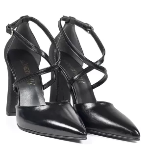 Дамски официални сандали в черен цвят 21590-1...