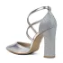 Дамски официални сандали в сребрист цвят 21590-3