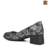 Пролетно дамски обувки от ефектна кожа в черно-сребристо 21606-1