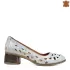 Пролетно летни дамски обувки от ефектна бяла кожа 21606-5