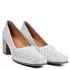 Ежедневни дамски обувки в бял цвят на среден ток 2...