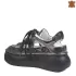 Модерни дамски летни обувки в черно и графит 21611-1