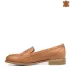 Кожени дамски ежедневни обувки в цвят таба с нисък ток 21616-3