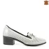 Бежови дамски пролетно летни обувки от кожа с панделка 21622-2