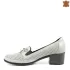 Бежови дамски пролетно летни обувки от кожа с панделка 21622-2
