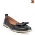 Кокетни дамски кожени пролетно летни обувки в черно 21628-1