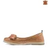 Кокетни дамски кожени пролетно летни обувки в цвят таба 21628-3