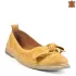 Кокетни дамски кожени пролетно летни обувки в жълто 21628-4