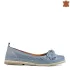Кокетни дамски кожени пролетно летни обувки в синьо 21628-6