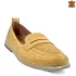 Дамски обувки тип мокасини от естествена кожа в жълто 21629-2