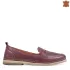 Дамски обувки тип мокасини от естествена кожа в бордо 21629-4