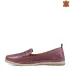 Дамски обувки тип мокасини от естествена кожа в бордо 21629-4