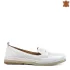 Дамски обувки тип мокасини от естествена кожа в бяло 21629-6