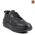 Пролетни дамски спортни обувки от естествена кожа в черно 21640-1