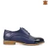 Ниски сини дамски ежедневни обувки от естествена кожа 21649-2