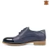 Ниски сини дамски ежедневни обувки от естествена кожа 21649-2