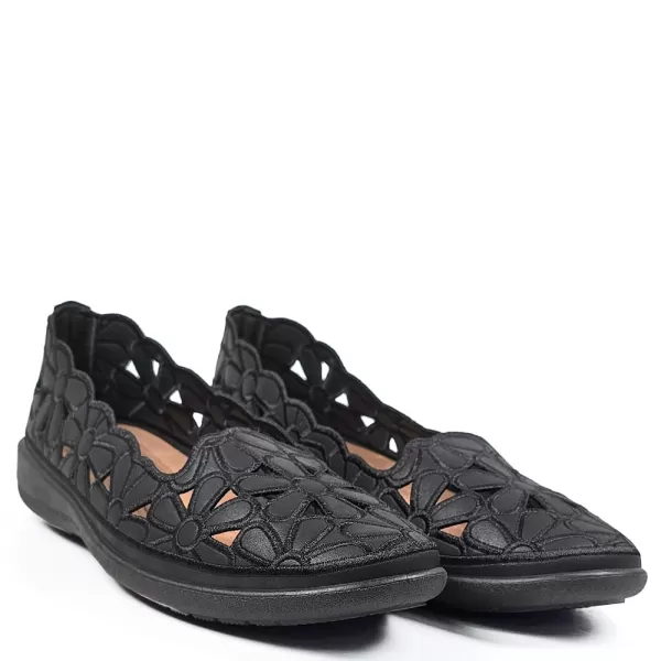 Пролетно летни дамски ниски обувки от еко кожа в черно 21656-1