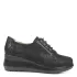 Дамски ежедневни обувки в черно на платформа с връзки 21657-1