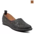 Ниски дамски пролетно летни кожени обувки в черно 21671-1