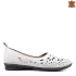 Ниски дамски пролетно летни кожени обувки в бяло 21671-2