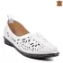 Ниски дамски пролетно летни кожени обувки в бяло 21671-2