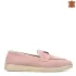 Дамски обувки тип мокасини от велур в розов цвят 21673-2
