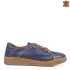 Сини дамски ежедневни обувки от естествена кожа 21675-3