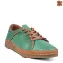 Зелени дамски ежедневни обувки от естествена кожа 21675-4