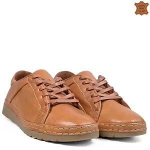 Дамски ежедневни обувки от естествена кожа в таба 21675-5