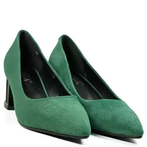 Дамски елегантни обувки Eliza в зелено с ефектен т...