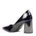 Лачени дамски обувки Eliza в черно с висок ток 21679-1