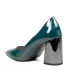 Лачени дамски обувки Eliza в петролен цвят с висок ток 21679-3