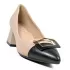 Дамски елегантни обувки Eliza в бежово и черно на ток 21681-1