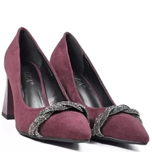 Ефектни дамски елегантни обувки Eliza от велур в б...