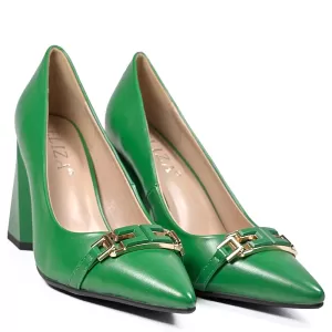 Елегантни дамски обувки Eliza от еко кожа в зелено...