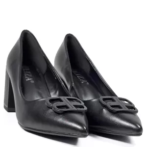 Дамски елегантни обувки Eliza в черно с модерен ток 21688-1