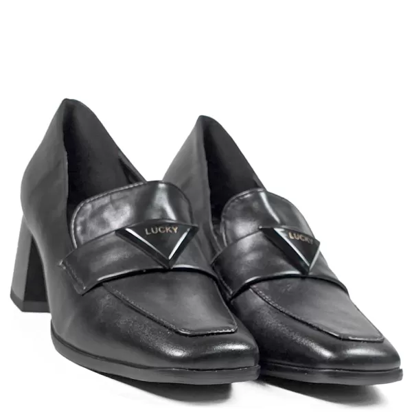 Дамски елегантни обувки Eliza в черно със среден ток 21690-1
