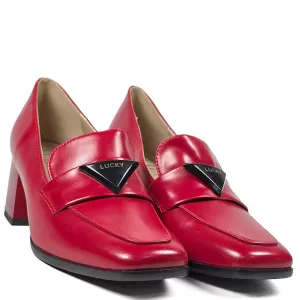 Дамски елегантни обувки Eliza в червено със среден...