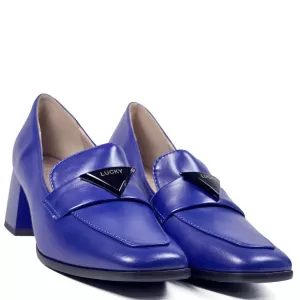 Дамски елегантни обувки Eliza в синьо със среден т...